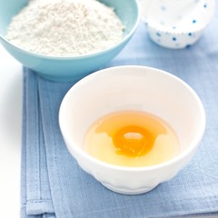 Egg, flour and whisk
