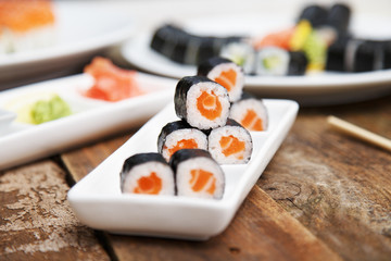 A set of traditional sushi