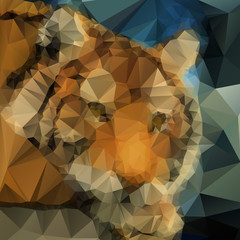 Tiger. Vector polygonal background