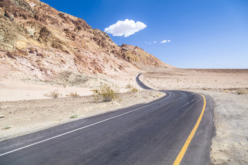 winding road Artists drive in the Death Valley