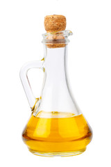 Oil bottle on white