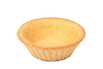 Empty tartlet on white background