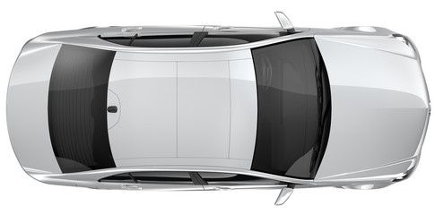 Fototapeta premium Silver car - top view