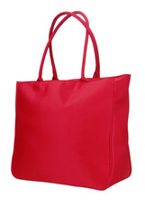 red textile  bag