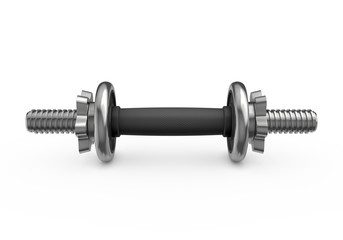 Metal dumbbell isolated on white background