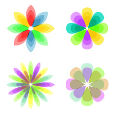 set of flowers. vector