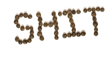 Shit spelt from rabbit poo