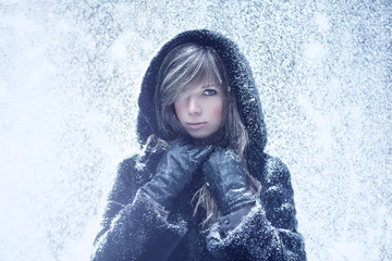 Young woman winter portrait