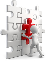 M&auml;nnchen mit passendem Puzzleteil