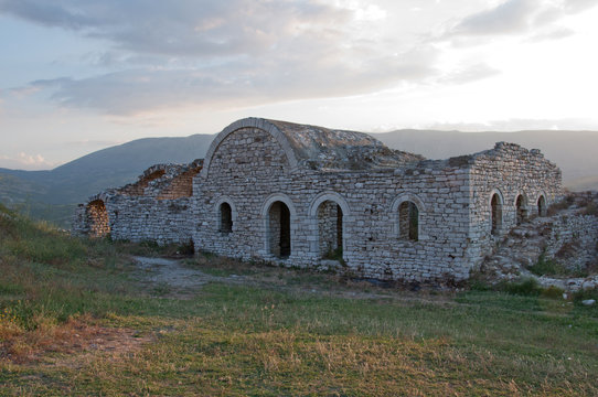 Ruins of castle walls, Berat, Albania