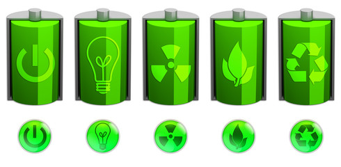 Pile e simboli di energia