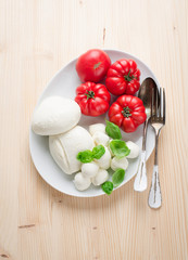 Mozzarella Cheese with Tomato and Basil
