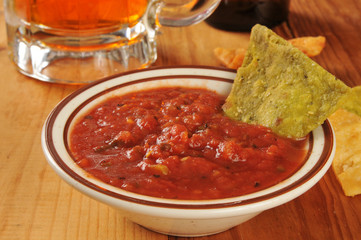 Veggie tortilla chips and salsa