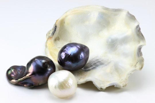 Auster mit Perlen