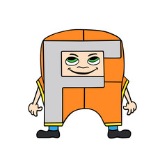 Child  English alphabet letter F vector