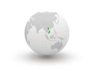 Globe. 3d. Vyetnam.