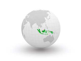 Globe. 3d. Indonesia.