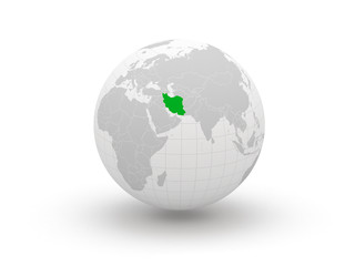 Globe. 3d. Iran.