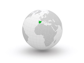 Globe. 3d. Spain.