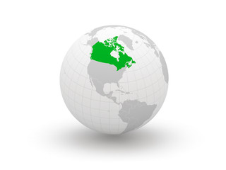 Globe. 3d. Canada.