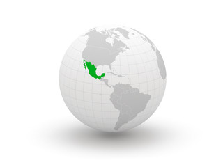 Globe. 3d. Mexico.