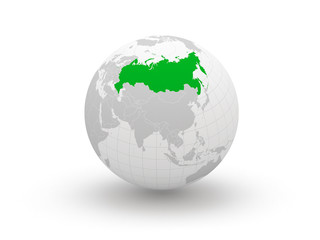 Globe. 3d. Russia.