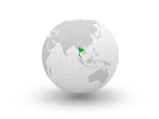 Globe. 3d. Thailand.