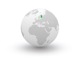 Globe. 3d. Finland