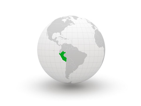 32 Globe. 3d. Peru.