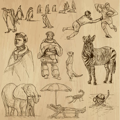 SOUTH AFRICA_1. Set of hand drawn illustrations into vectors