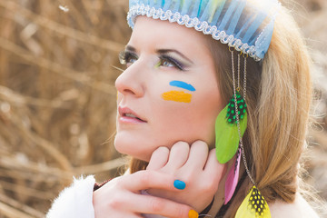 Portrait of a beautiful young blonde woman