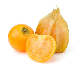 Fresh physalis (cape gooseberry) isolated on white background