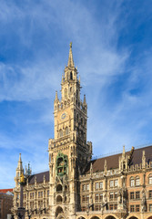 Fototapeta na wymiar Munich, Gothic City Hall at Marienplatz, Bavaria, Germany