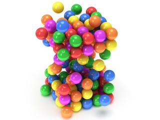 Orbs block. Assembling concept. On white.