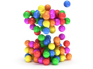 Orbs block. Assembling concept. On white.