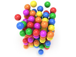 Orbs block. Assembling concept. On white.