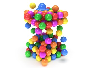 Orbs block. Assembling concept. On white.