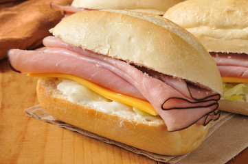 Mini ham and cheese sandwiches