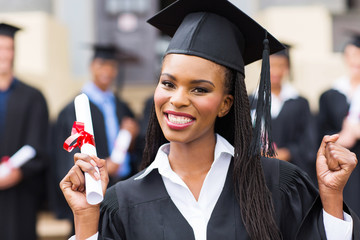 happy african american female graduate