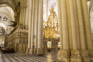 Majestic interior of the Cathedral Toledo, Spain. Declared World