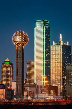 Dallas Skyscrapers At Sunset