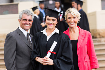 young graduate with parents