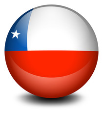 A soccer ball with the flag of Chile