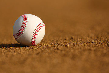 New Baseball on the Infield Dirt
