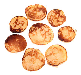 Fried pancakes isolated on white