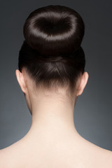 Brunette with elegant hairstyle