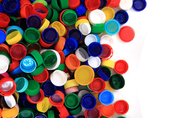 color plastic caps (from PET)