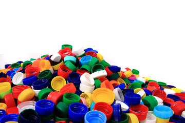 color plastic caps (from PET)