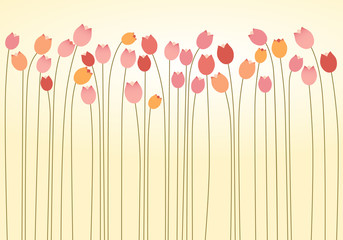 Panele Szklane Podświetlane  Horizontal Layer of Tulips