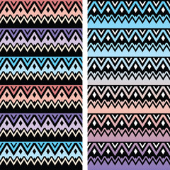 Tribal seamless two patterns, aztec ombre print